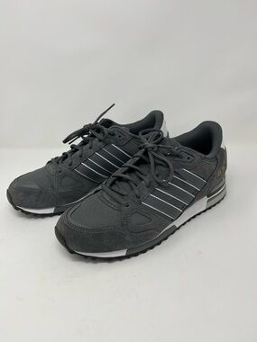Adidas ZX 750 Men's Running Shoes Gray White Black Suede Mesh Lace-Up Size 11.5